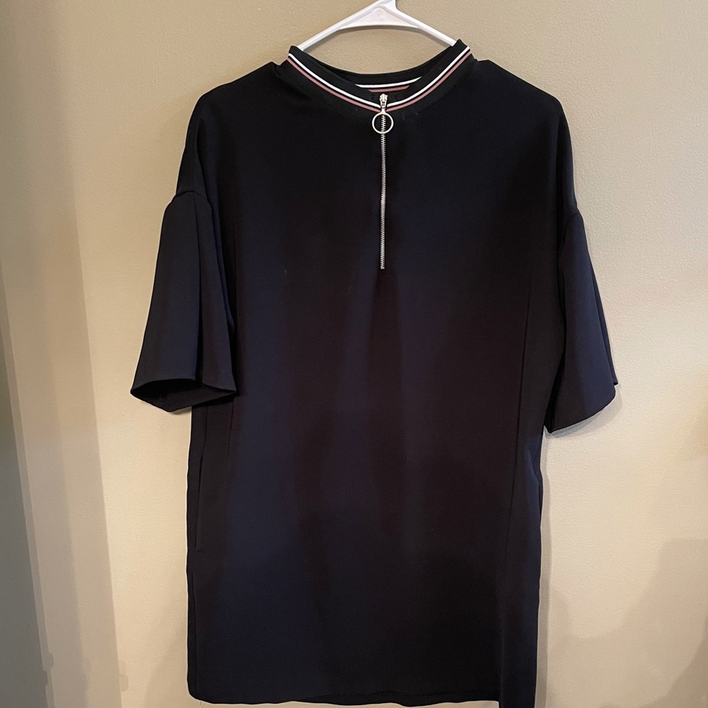 S Zara 3/4 Zip Tunic Dress